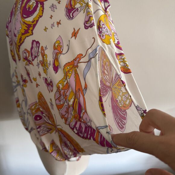 Italian Designer Emilio Pucci Butterfly Sleeve Scoop Neck Top - Size 42 - Picture 3 of 14